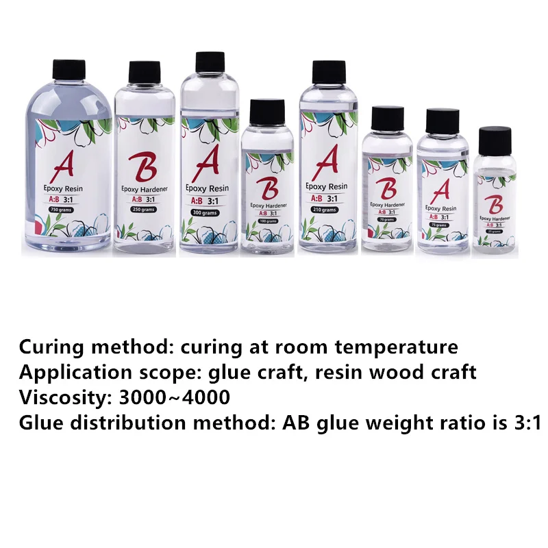 

Epoxy Resin 1:1 2:1 3:1 AB Glue DIY Crystal Resin Mold Jewelry Making Accessories High Adhesive 100g/200g/400g/500g/1000g