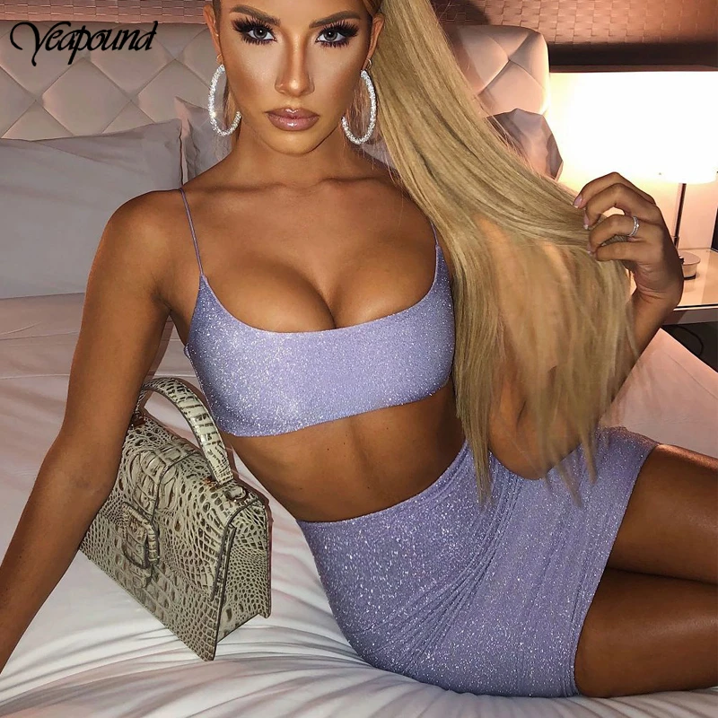 

Женские платья, вечернее платье, сексуальное облегающее мини-платье, летнее блестящее платье с блестками, без рукавов, 2 предмета, Vestidos Robe