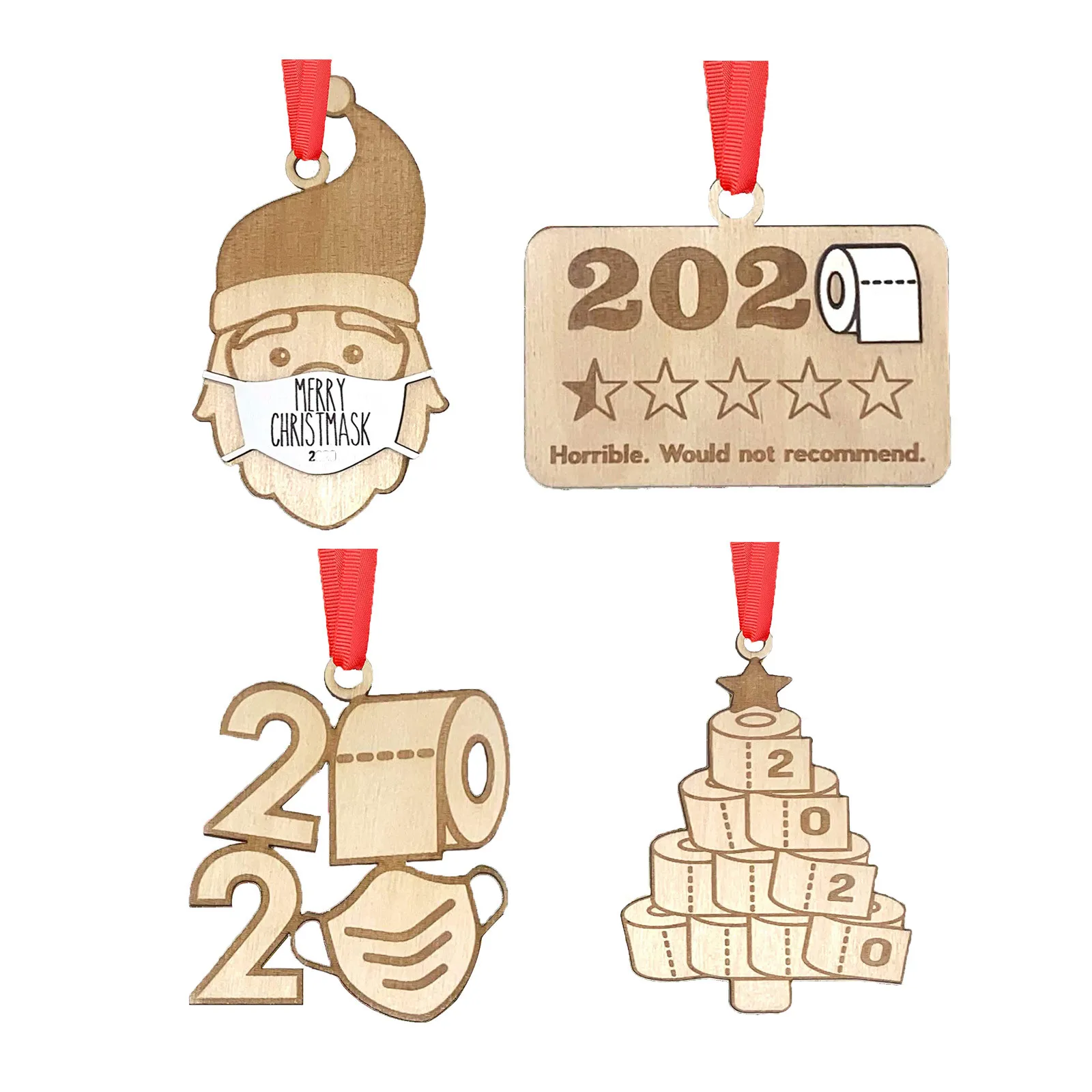 Смешанный Художественный Деревянный кулон на рождественскую елку 2020 1 звезда не