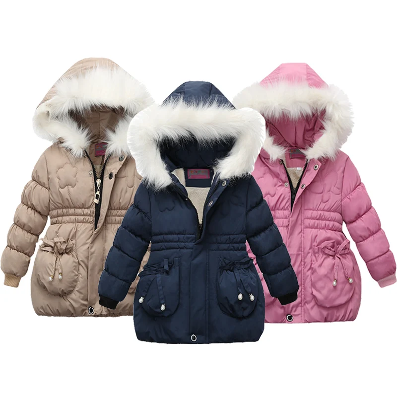 Утепленная бархатная теплая куртка для девочек зимняя хлопковая длинная