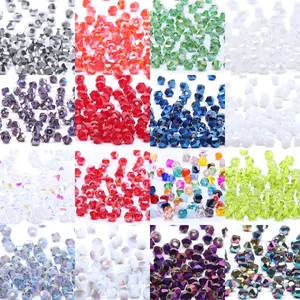 Прозрачные двухконусные бусины из австрийского хрусталя AB 100 шт. 4 мм 5301 очаровательные стеклянные бусины для изготовления ювелирных изделий