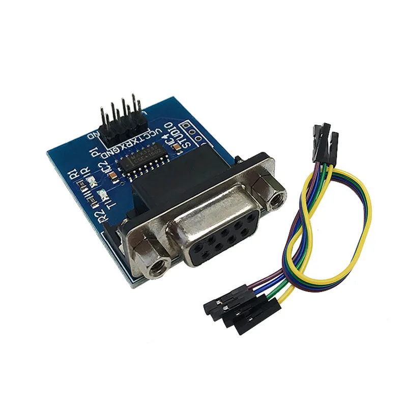 

RS232 to TTL module serial port download line flashing board with transceiver indicator to send 4 Dupont lines