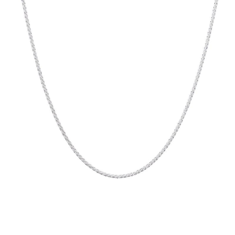 

Necklace for Women Silver 925 Sterling Japan South Korea Sparkling Water Wave Chain Daily Collocation Fashion Simple Jewelry