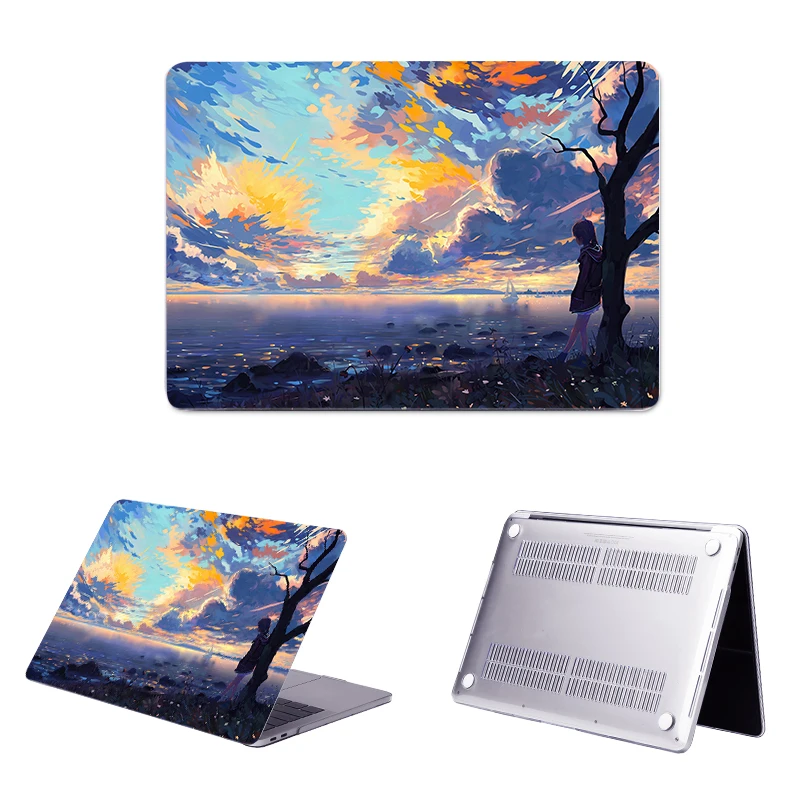 Sanmubaba мультяшный чехол для Macbook Pro Air 13 14 12 15 16 дюймов пластиковый жесткий с сумкой