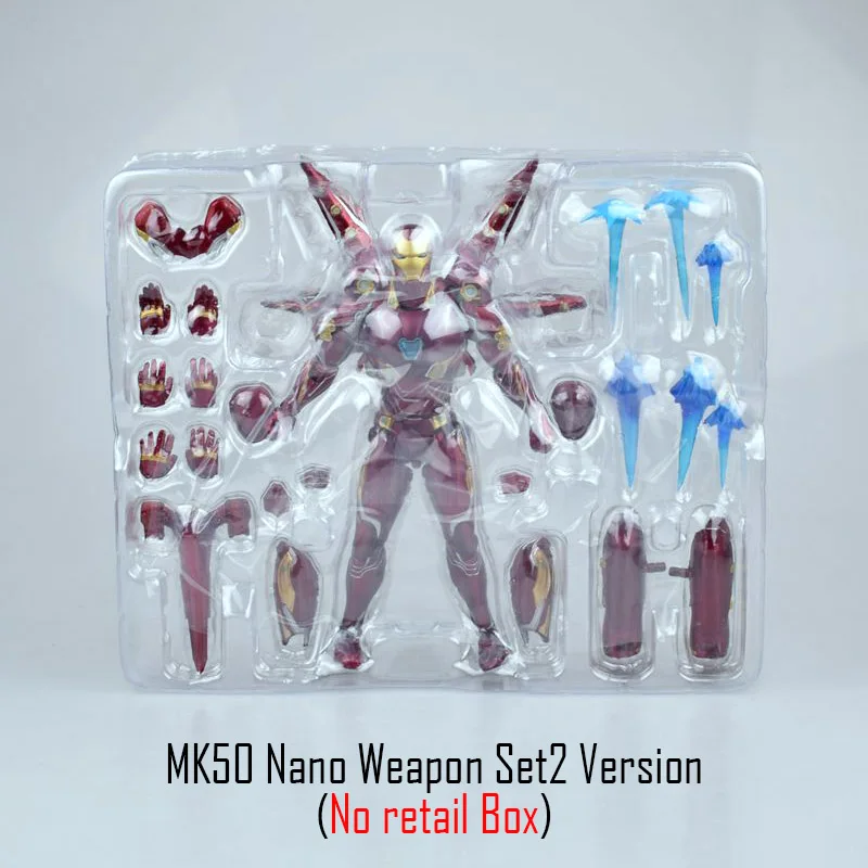 MK50 Nano2 no box Новые горячие Мстители Железный человек фигурка модель 18-20 см MK42 MK43 кукла Железный человек ПВХ игрушечная фигурка acgn Brinquedos аниме детские игрушки - Цвет: MK50 Nano2 no box