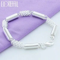 doteffil 925 sterling silver spring circle bracelet for woman charm wedding engagement party fashion jewelry