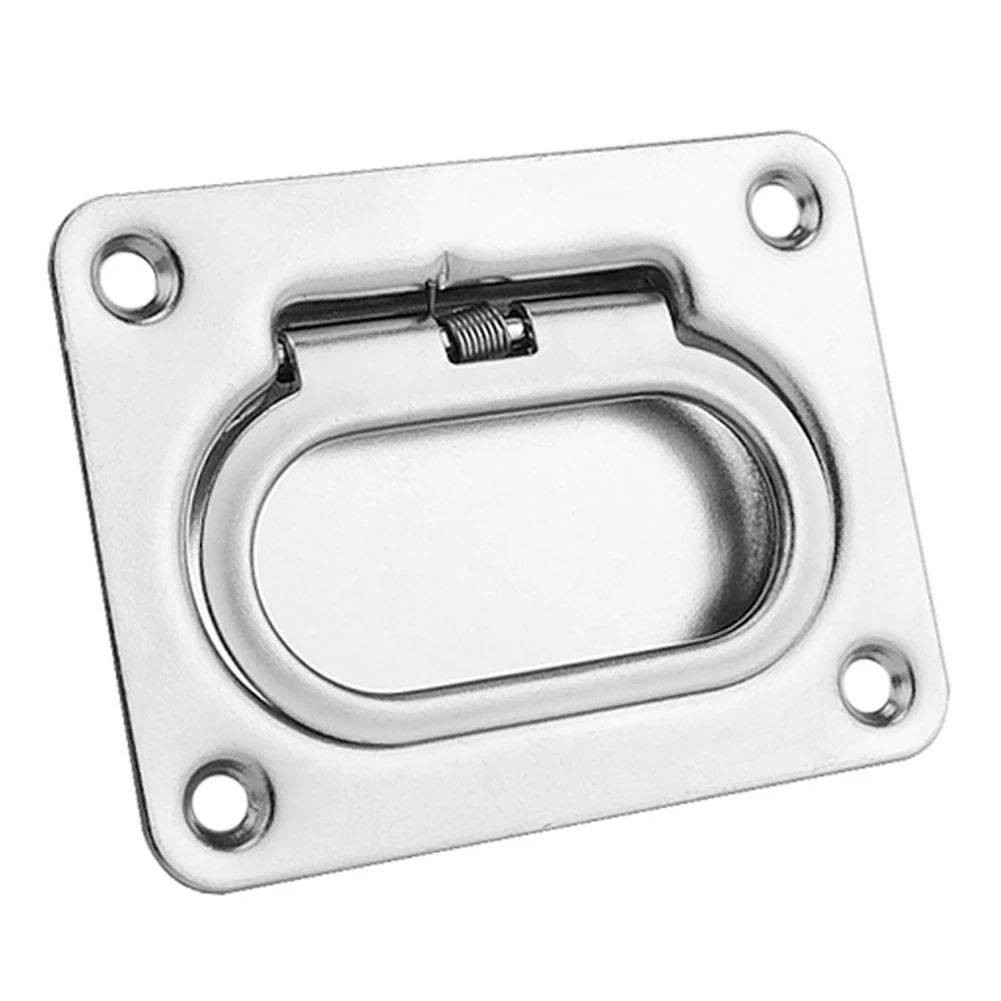 

Durable Fitting Recessed Hatch Spring Cabinet Marine Locker Flush Silver Pull Ring Lift Boat Hardware Stainless Steel Handle