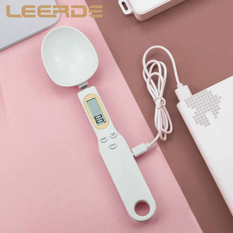 Electronic Kitchen Scale 500G Lcd Display Digital Weight Measuring Spoon Usb Chargeable Spoon Scale Portable Mini Kitchen Tools