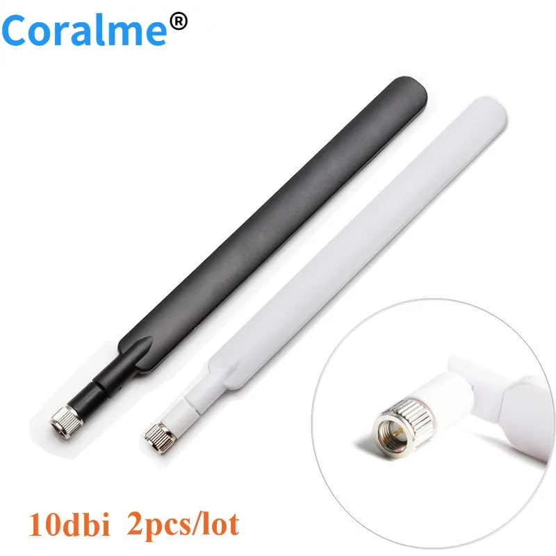 

2pcs 4G Antenna SMA Male White Black 10dBi for 4G LTE Router External Antenna Huawei B593S B880 B310 700-2690MHz Router Antenna