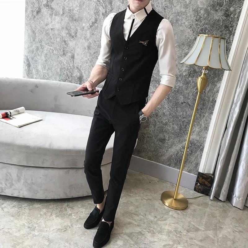 Осень 2020 Повседневная Деловая куртка без рукавов новое платье жилеты для мужчин