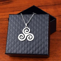 fashion triskele triskelion pendants necklaces for women stainless steel allison argent teen wolf necklaces men jewelry gift