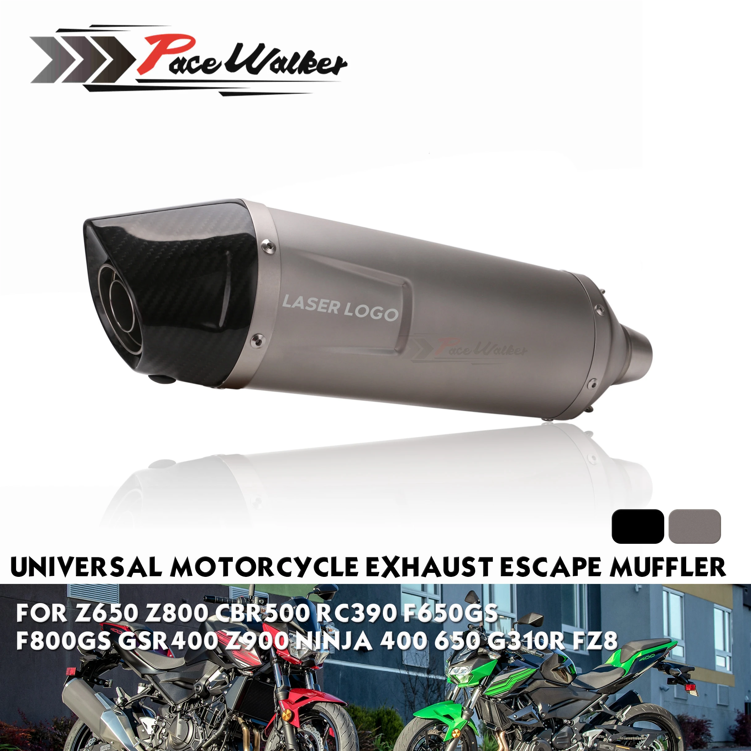 Universal 51mm True Carbon Fiber Motorcycle Exhaust Modified Muffler Pipe Scooter Pit Bike For Yamaha Kawasaki Ninja Suzuki | Автомобили и