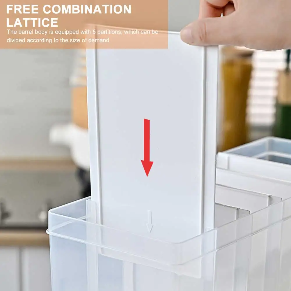 

Wall Mounted Dry Rice Food Container Seperate Kitchen Storage Containers Box for Cereals Grain Automatic Dispenser Kitchen Items