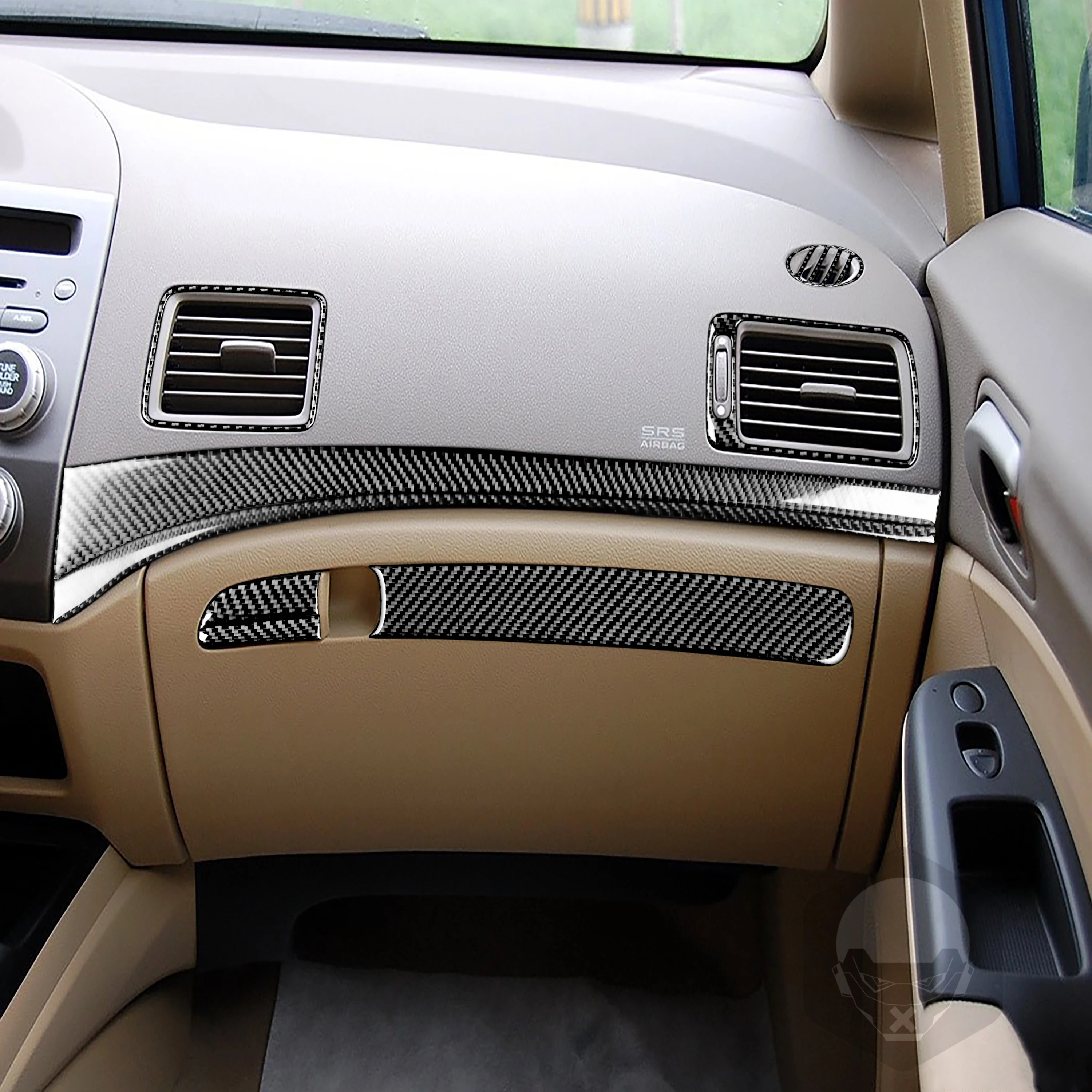 

Автомобильные наклейки из углеродного волокна для Honda Civic 8 поколения 2006-2011, инструмент для авиационной панели, 8 шт., полный набор автомобиль...