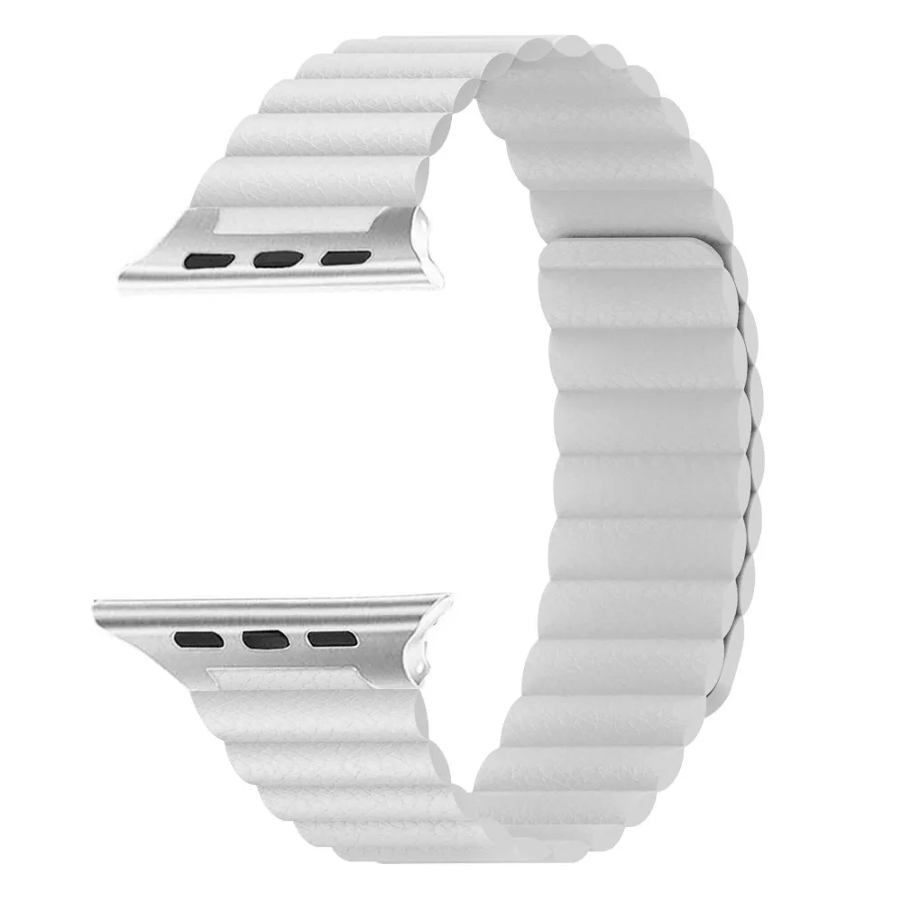 Ремешок из натуральной кожи для Apple Watch 38 мм 40 мм 42 мм 44 мм ремешок для iwatch серии 4 3 2 1 Регулируемый магнитный браслет на запястье