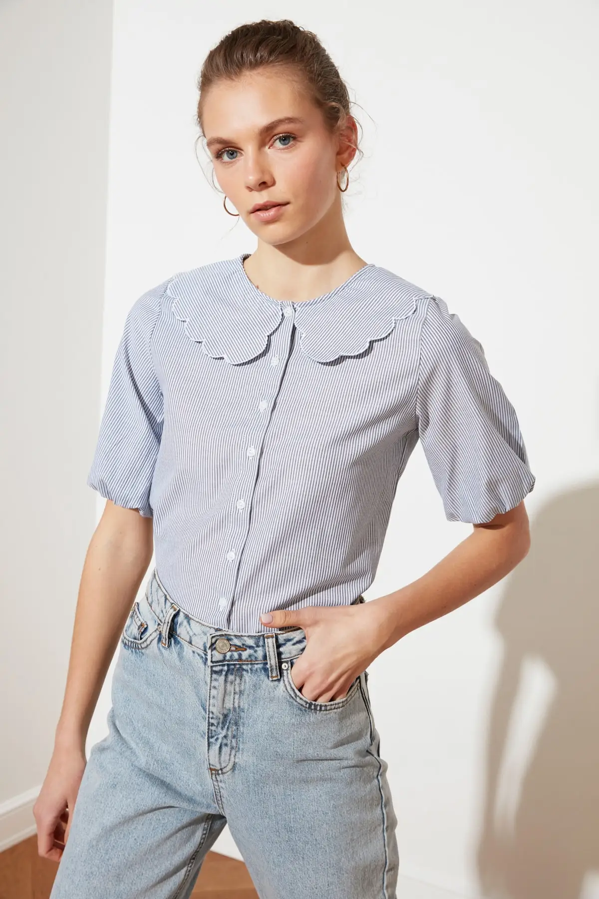 Модная рубашка с воротником TWOSS20GO0075 | Женская одежда