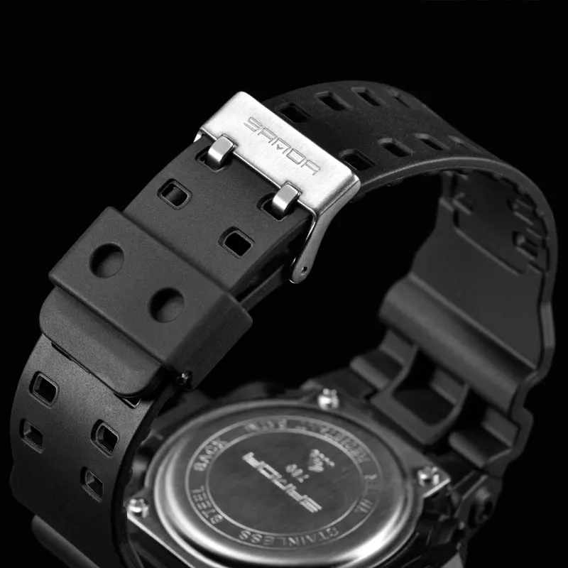 Часы наручные SANDA мужские в стиле милитари брендовые водонепроницаемые