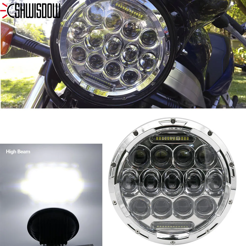 7 дюймов H4 светодиодный фонарь для мотоциклов Davidsion Softail тонкий толстый мальчик Halo