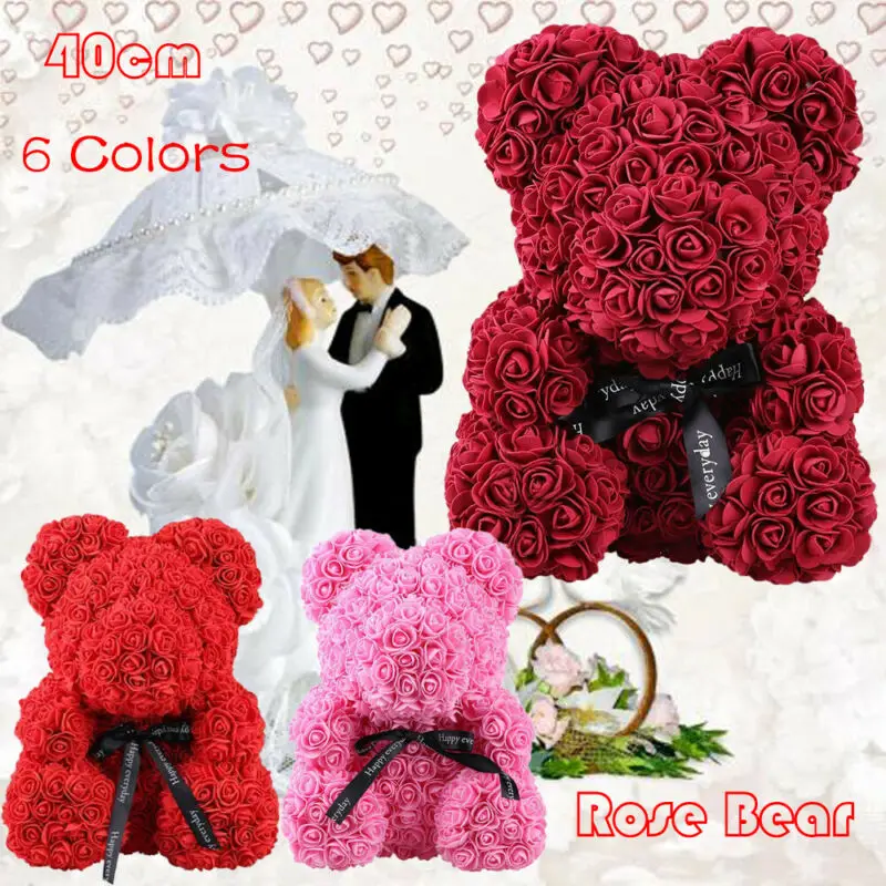 

DIY розы 23/37 см плюшевый Роза», «Медведь», «Heart/кролик формы для подарки ко дню Святого Валентина вечерние Свадебные украшения