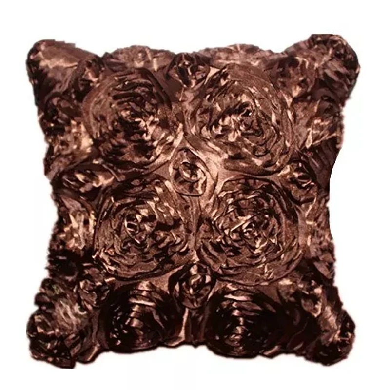 3D Роскошные розы чехлы на подушки с вышивкой цветочным узором плиссированная