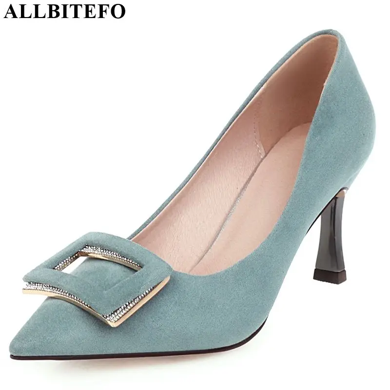 ALLBITEFO/модные офисные женские туфли высокого качества на высоком тонком каблуке с