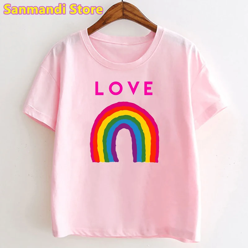 

Rainbow Pink Kids Clothes The Lovers The Dreamers And Me Graphic Print Tshirt For Girls Harajuku Shirt Big Sister T Shirt Tops