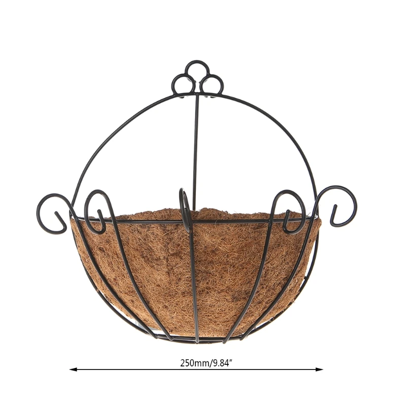 

Flowerpot Iron Coconut DIY Garden Hanging Planters Wall Baskets Pot Half Round