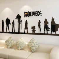 diy acrylic crystal manga wall sticker one piece straw hat d luffy personalized decor bedroom dormitory living room anime poster