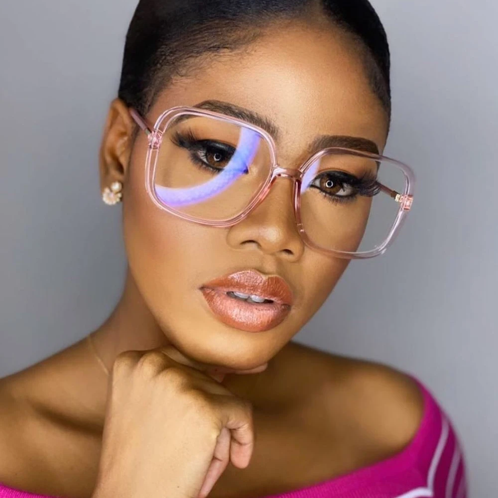 Montura de gafas cuadradas transparentes para mujer, lentes ópticas grandes y frescas, de marca de diseñador, Vintage, nueva moda