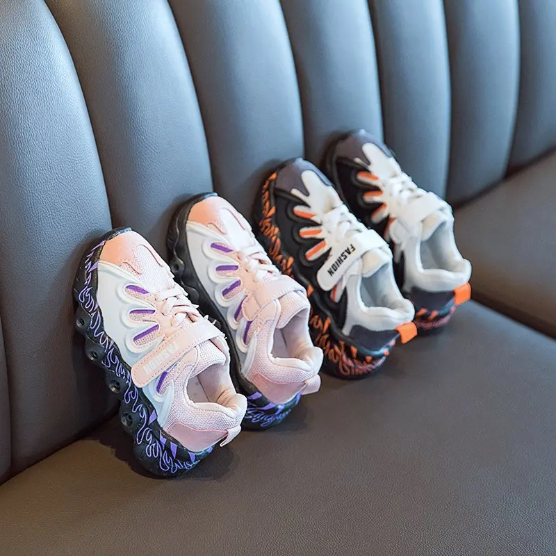 

Baby Shoes 2021 Fashion Spring Autumn Boys Children Girls Pu Leather Mesh Match Sports Running Sneakers Toddler Kids Casual Shoe