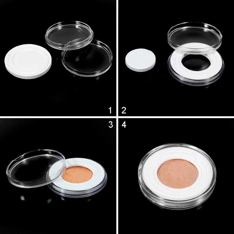 

2 Set Coin Capsules Coin Holder Round Plastic Coin Case with Storage Organizer Box for Coin Collection Supplies