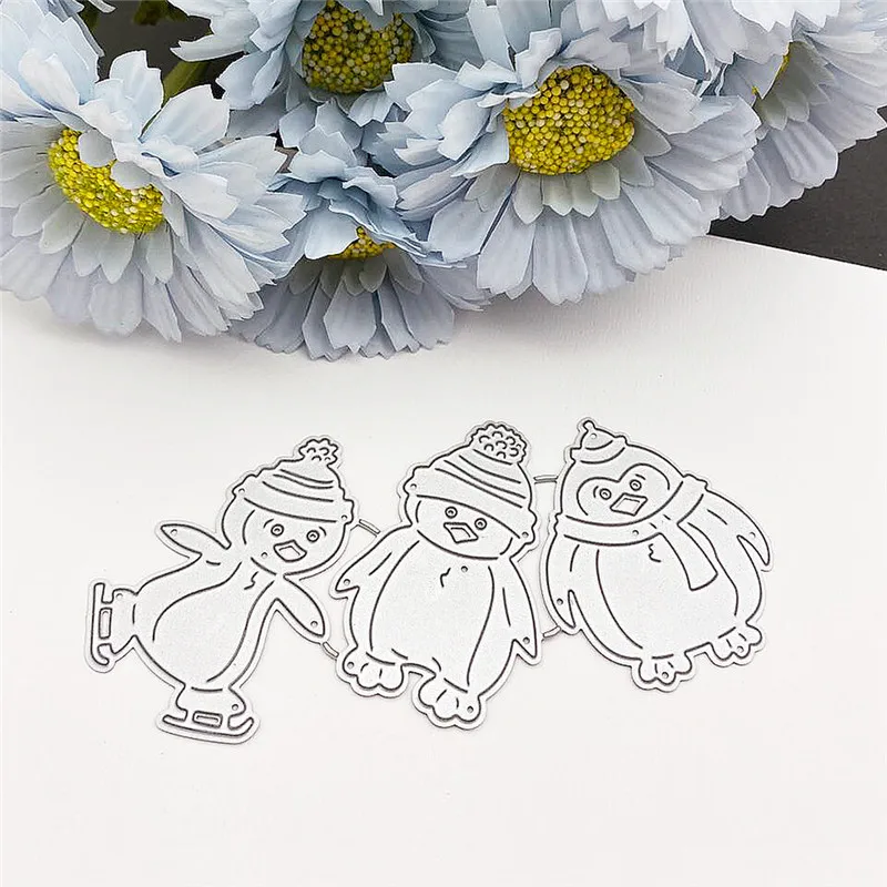 Three cute snowmen Metal Cutting Dies Paper Cut Card Making Template for DIY Scrapbooking Decorative Craft Mold Diecuts New | Дом и сад