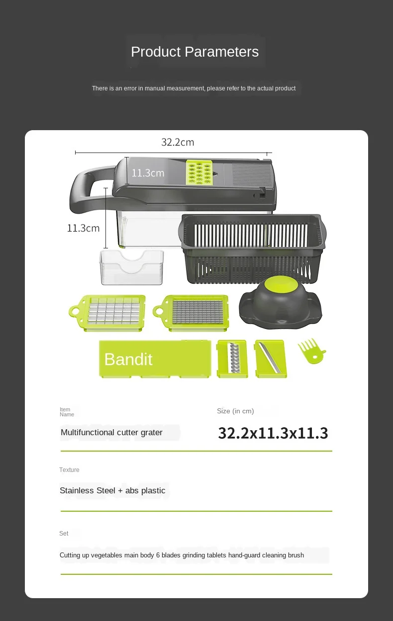 

Manual Vegetable Slicer Multifunctional Fruit and Vegetable Cutting Machine Kitchen Practical Food Processor Drain Basket