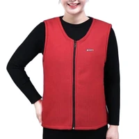 fleece waistcoat sleeveless zipper jacket middle aged women autumn soft clothing fashion solid color coat size xl 4xl