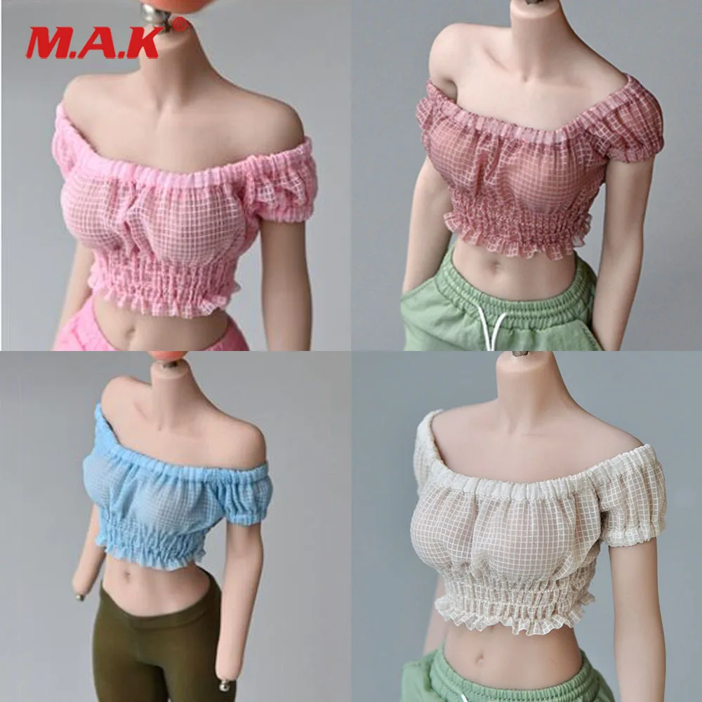 

1/6 Женская одежда с короткими рукавами, подходит для 12 "женских кукол PhicenS TBLeague, в наличии белые куклы 4 цвета