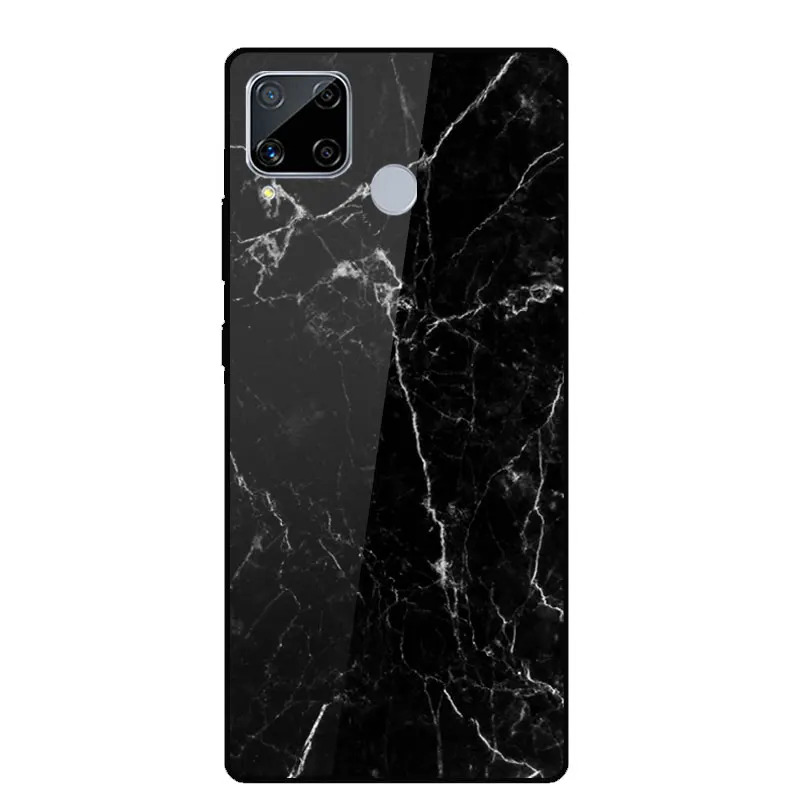

Tempered Glass Case For Realme C15 Fashion Soft Silicone Bumper Protective Back Cover For Realme C15 C 15 Painted Phone Cases