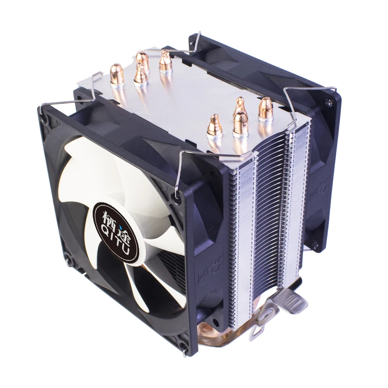 

QITU 4 Heat Pipes CPU Cooler 4-pin pwm RGB Intel LGA 775 1150 1151 1155 1200 1366 2011 X79 AMD AM4 PC silent 90mm cooling fan