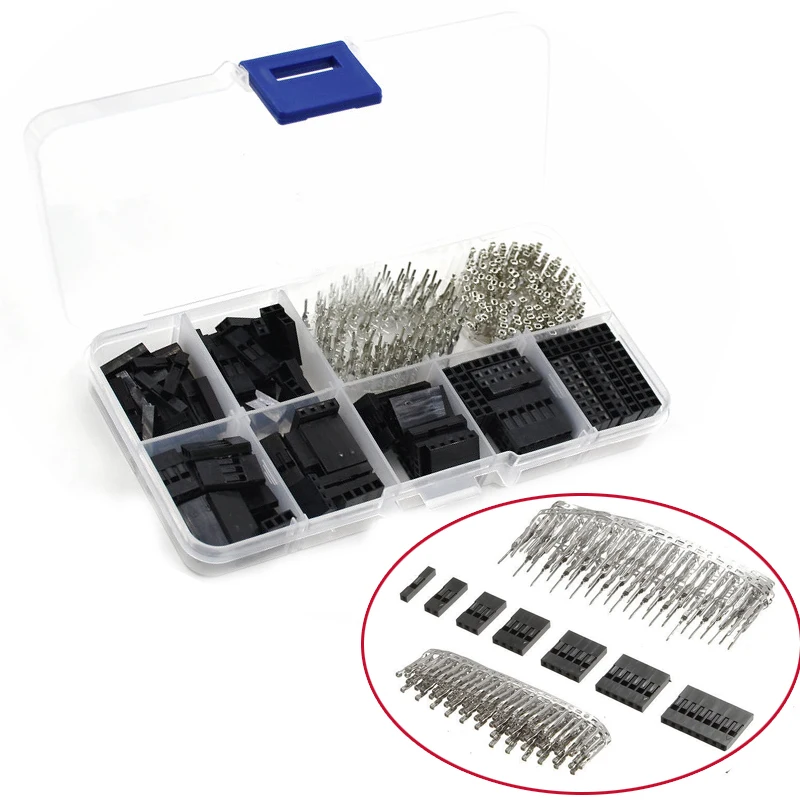 

2.54mm Dupont Connector 2.54mm Single Row Plastic Shell Plug Male Crimp Pins+Female Pin Terminal Connector 310Pcs