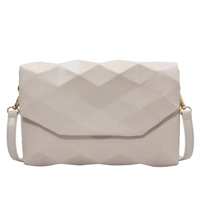 

Geometry Envelope Design PU Leather Crossbody Shoulder Bags for Women 2021 Summer Luxury Female Solid Color Handbag