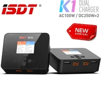 2021 NEW ISDT K1 AC 100W DC 250W/10Ax2 Dual Channel Balance Charger Discharger for Lipo LiFe LiHv Battery