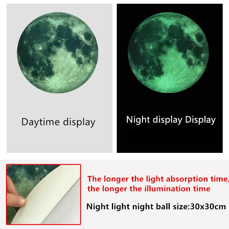 Светящиеся флуоресцентные настенные наклейки дневные для спальни 4 цвета 30x30 см |