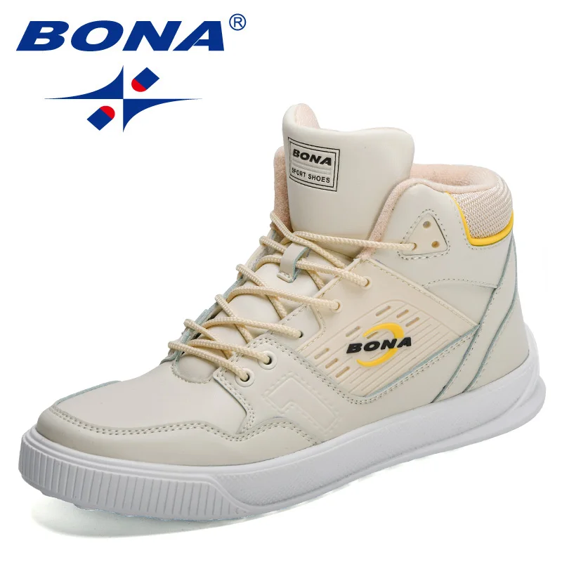 Кроссовки BONA мужские высокие Вулканизированная подошва Повседневная Удобная