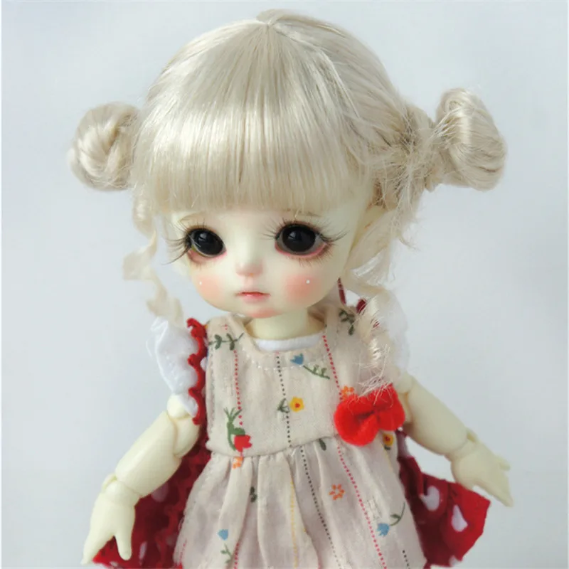 BJD-Peluca de pelo trenzada Retro para mu&ntilde;eca, accesorio de cer&aacute;mica de imitaci&oacute;n, mohair, cabeza de bola, ob11, DIY, 1/8-1