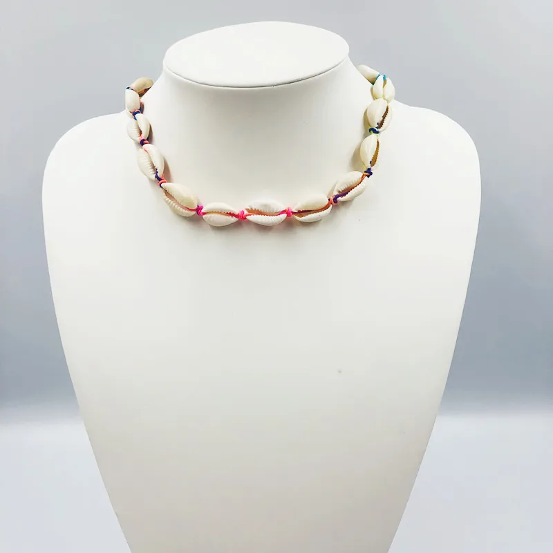 Fashionable beach style shell necklace pearl polychrome rope can choose Bohemian for women's birthday gift | Украшения и