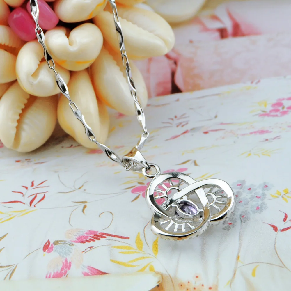 Милое Стильное однотонное ожерелье из 100% стерлингового серебра 925 пробы женское