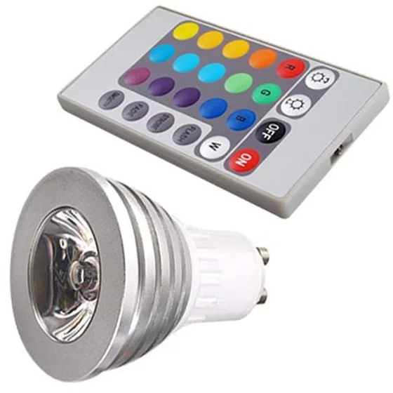 3 Вт GU10 16 смена Цветов RGB светодиодный светильник лампа с пультом дистанционного