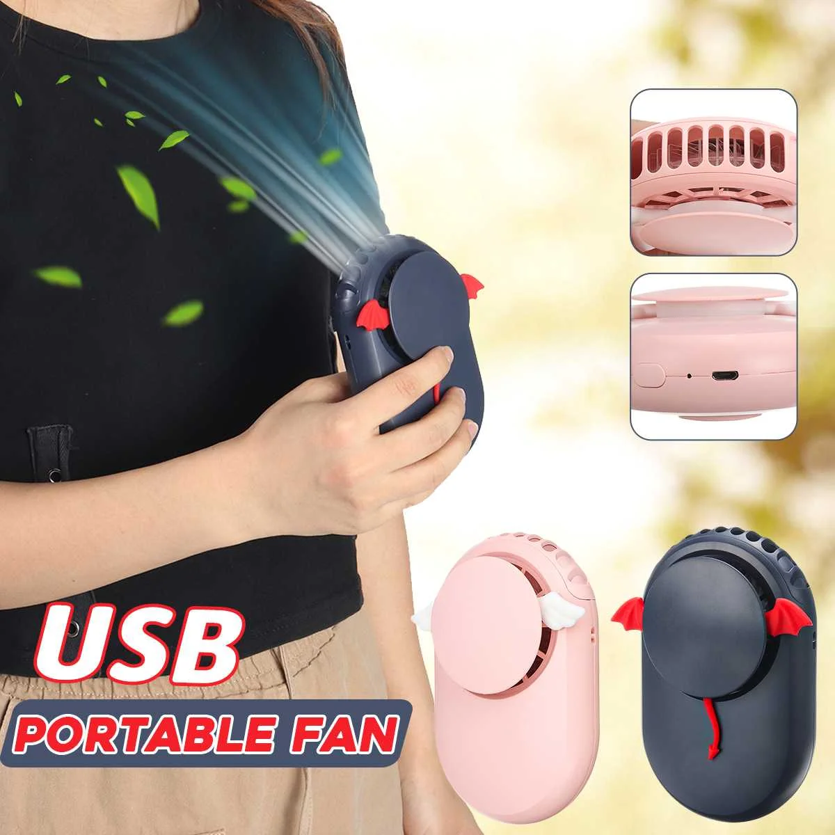 

Mini USB Neck Fan 5V Cooler Rechargeable Ventilador Outdoor Travel Handheld Portable Silent Small Electric Cooling Fans Home