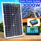 220 В солнечная система 18 в 20 Вт солнечная панель Внешний аккумулятор Автомобильная батарея Солнечное зарядное устройство комплект солнечной панели 3000 Вт Солнечный инвертор контроллер комплект
