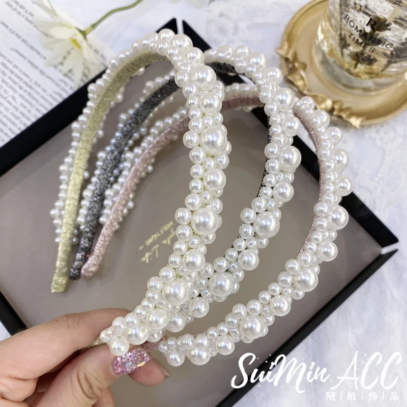 

Headbands For Women Girls Korean Pearl Hair Bands Accessories Fashion Adult Diademas Bandeau Cheveux Wholesale