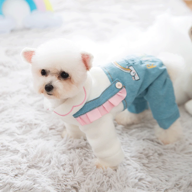 Комбинезоны одежда для собак маленькие комбинезоны женская милые теплые зимние